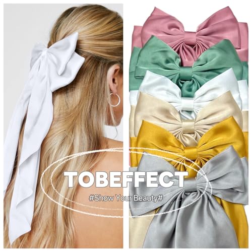 Tobeffect Hair Bows for Women Hair Ribbon Bow Hair Clips with Long Tails Vintage Hair Accessories for Women - Image 3