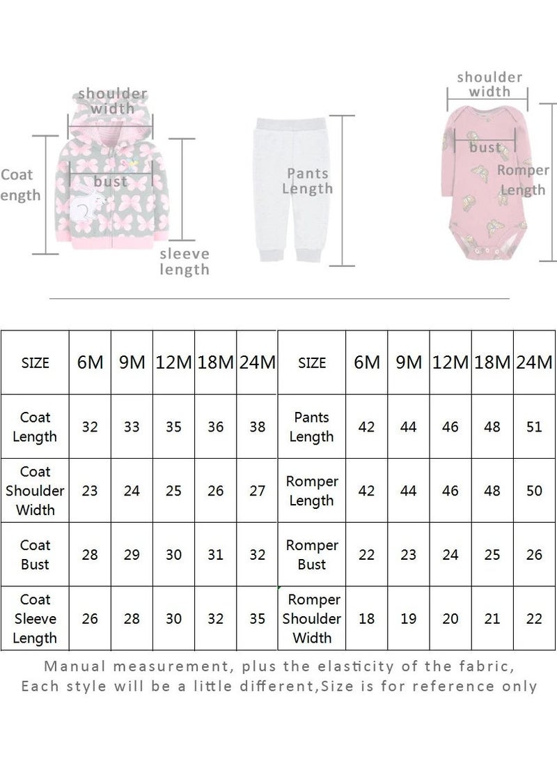 RedMapleTEK Boys And Girls Baby Sweatshirt Jacket Hooded Coat Long-Sleeved Jumpsuit Baby Three-Piece Set - Image 2