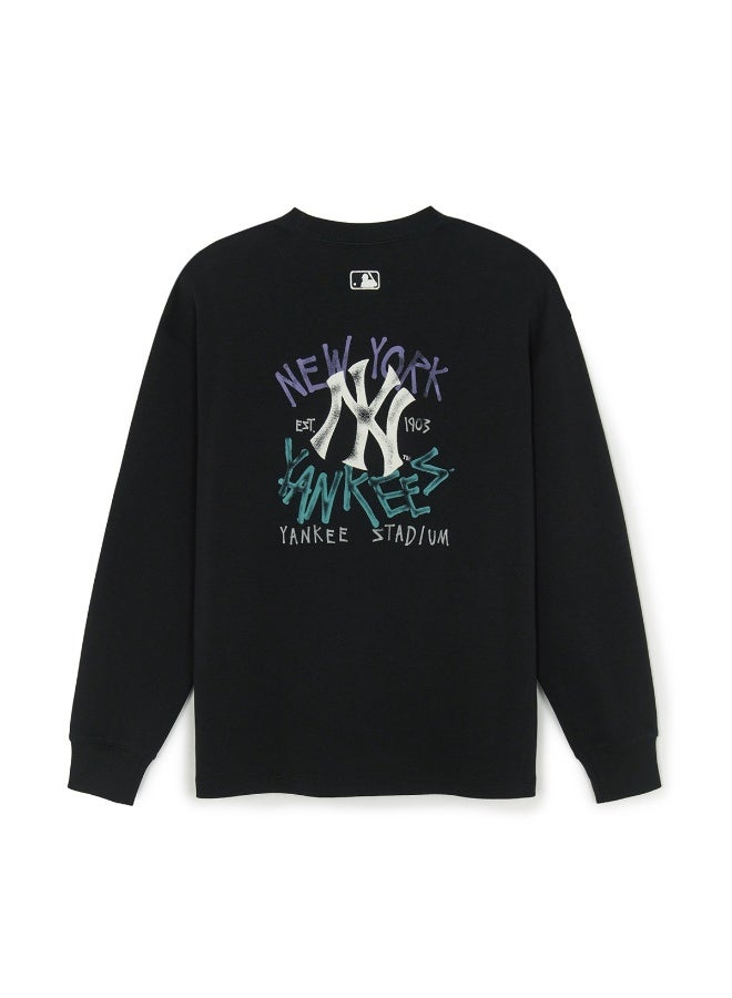 MLB Unisex NY Embroidered Logo Black Oversized Long Sleeve T‑Shirt-XXL - Image 4
