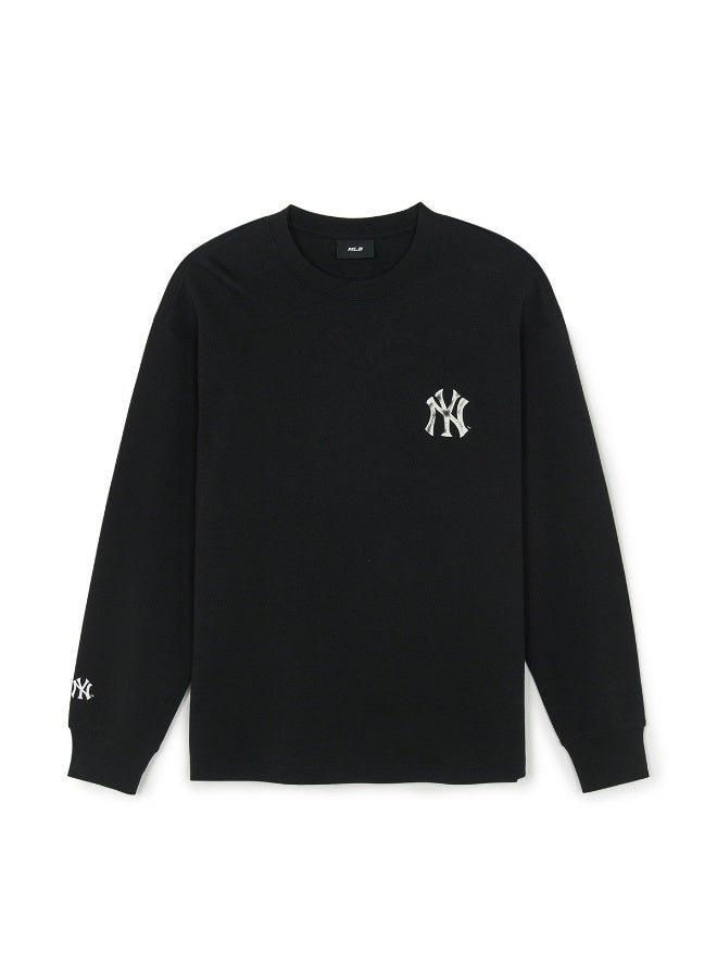 MLB Unisex NY Embroidered Logo Black Oversized Long Sleeve T‑Shirt-XXL - Image 3