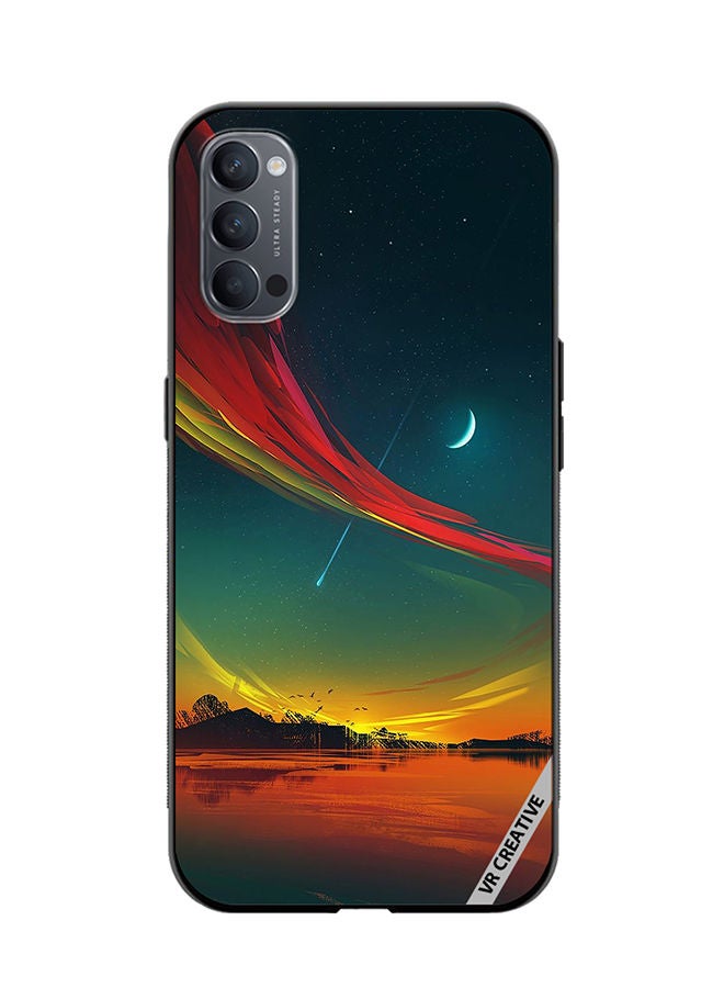 VR CREATIVE Protective Case Cover For Oppo Reno4 Pro 5G The Moon And The Stars Design Multicolour - Image 1