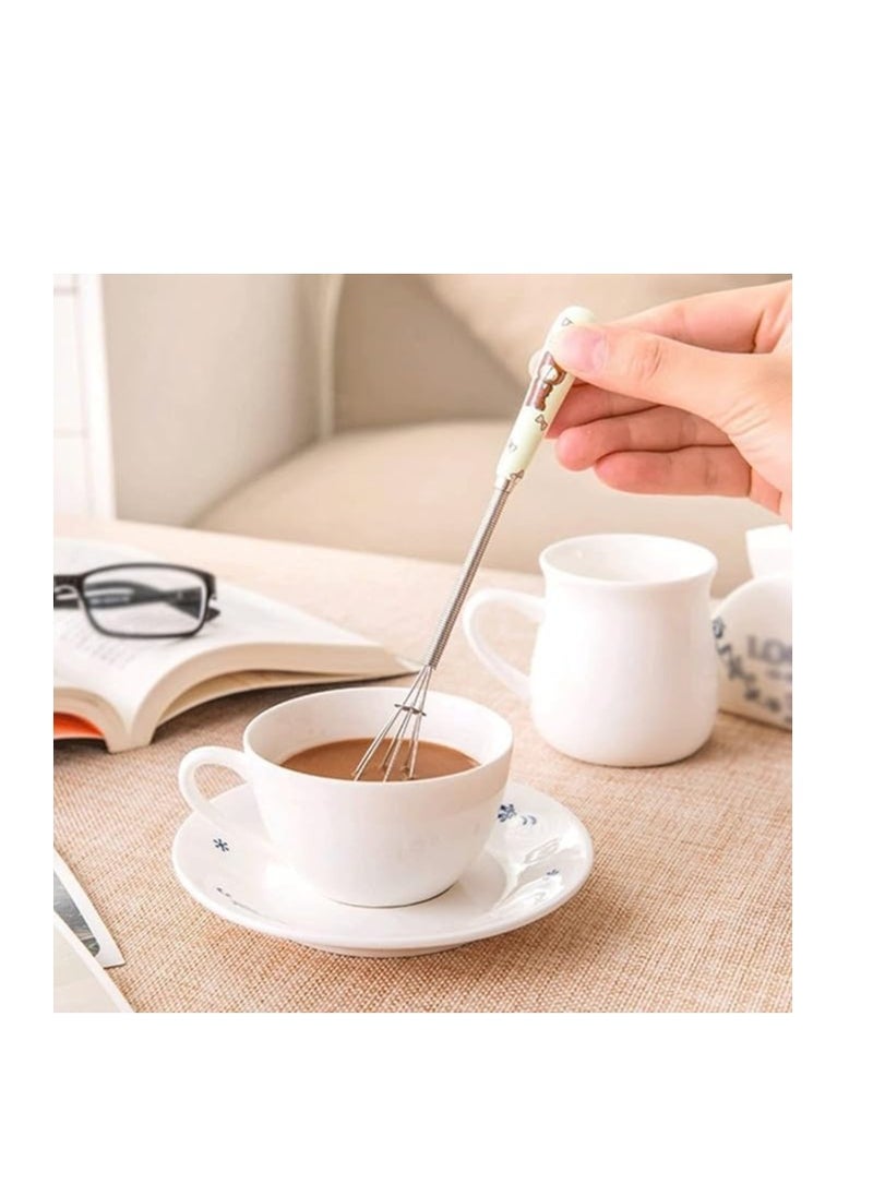 Generic Small Egg Beater: Mini hand whisk for coffee, milk frother, small balloon whisk for baking, metal egg tool for mixing, blending, and decorating, durable kitchen utensils black  - Image 3