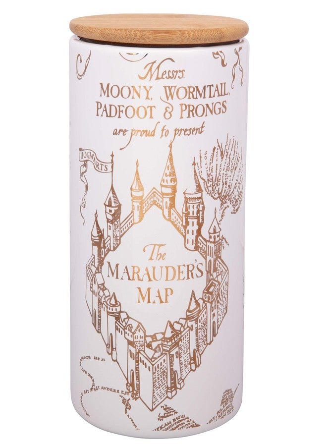 Harry Potter Marauder's Map Porcelain 3 Piece Canister Set - Three Sizes with Gold Marauders Map Design - Image 4