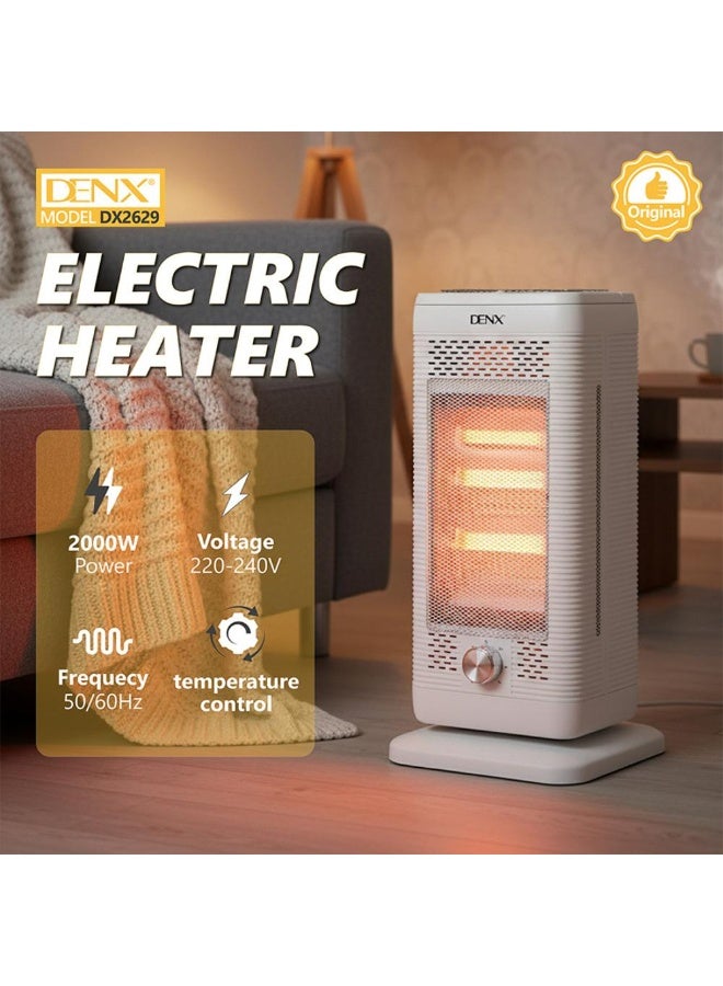 DENX DX2629 Powerful 2000W Electric Heater with Timer and 5 Heat Levels - Image 1