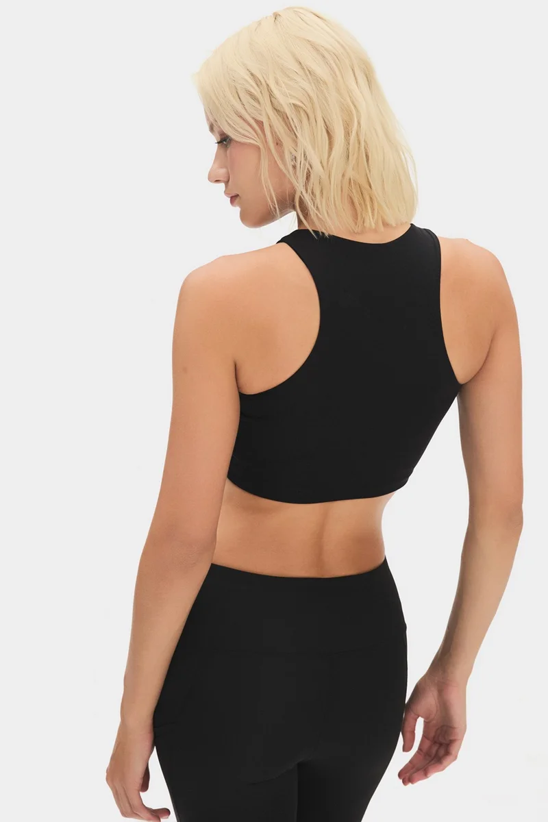 جويستار Women's Halter Neck T-Shirt with Bra Inside