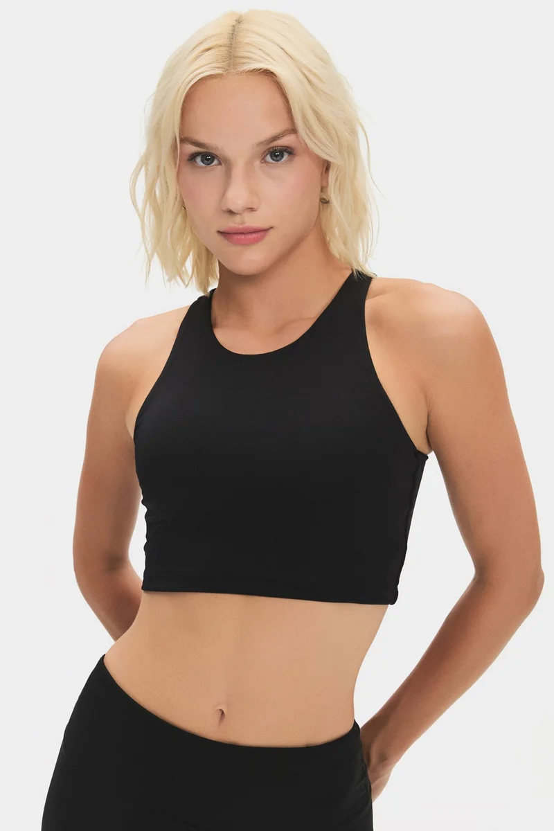 جويستار Women's Halter Neck T-Shirt with Bra Inside