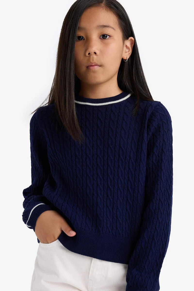 ديفاكتو Girl Standard Fit Crew Neck Pullover