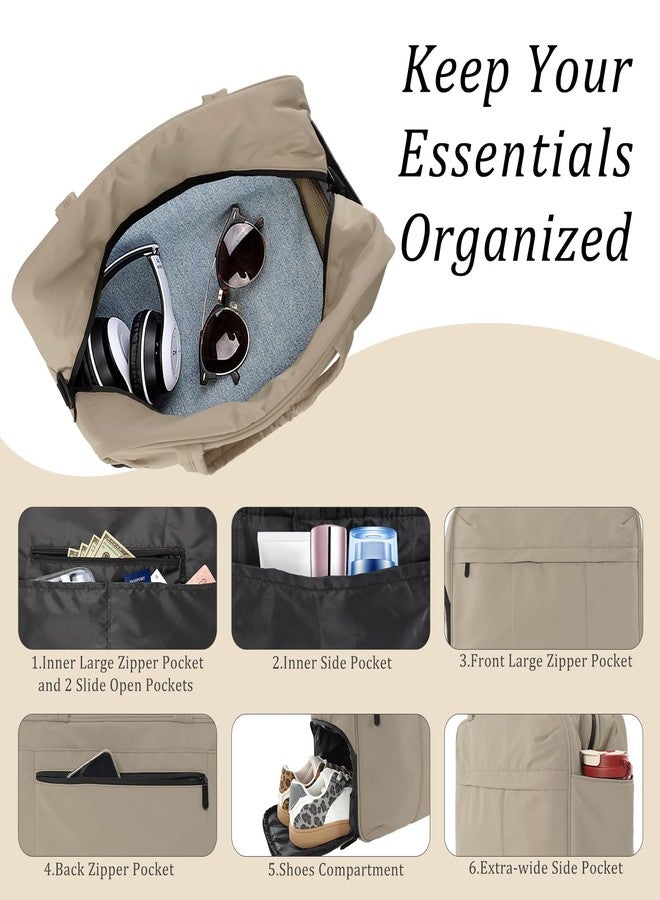 U+U Gym Bag for Women, Duffle Bag with Shoe Compartment Travel Carry on Weekender Bag, Personal Item Travel Bag for Overnight, Water Resistant - Image 3