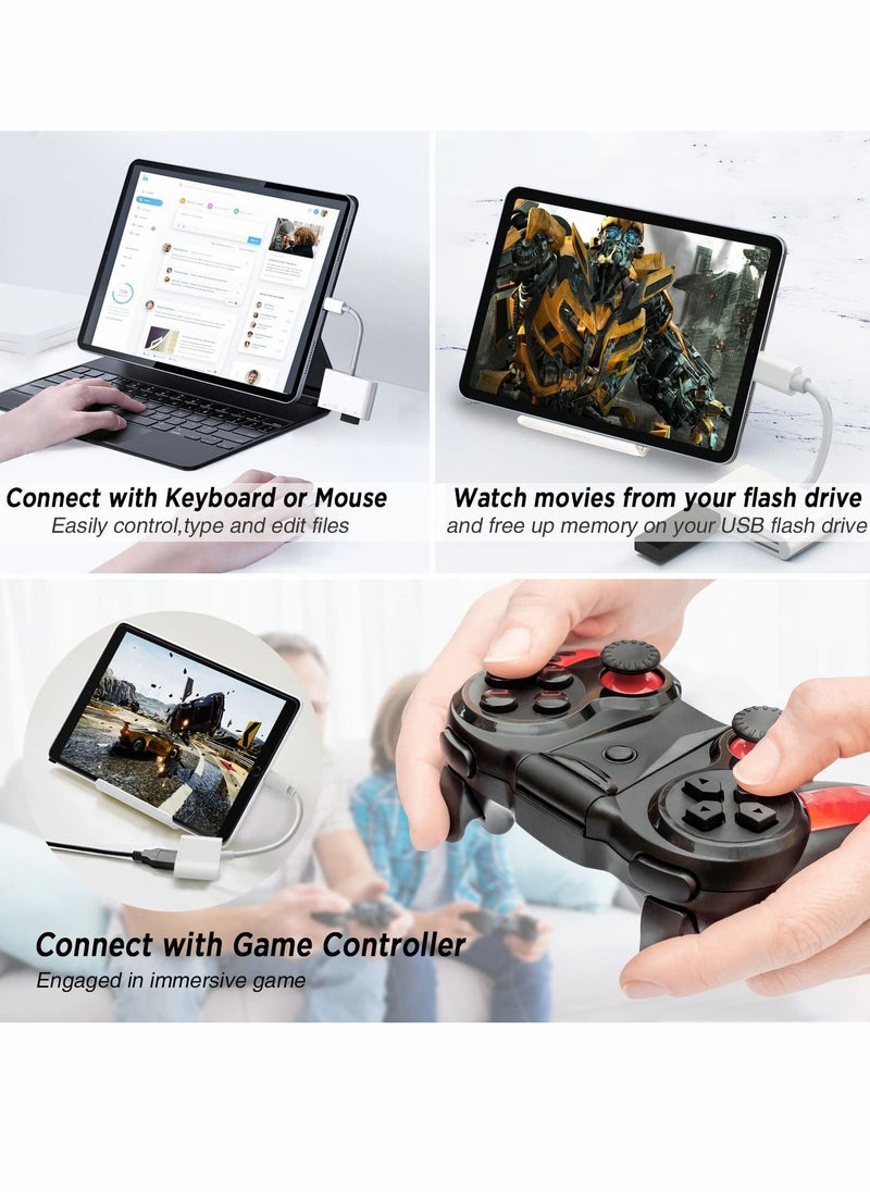 Excefore - SD Card Reader for iPhone iPad, Portable USB Camera Adapter 3 in 1 USB Female OTG Adapter Compatible SD/TF Card - Image 1