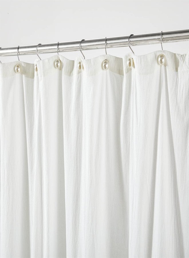 Estmy Elegant Pearl Decorative Shower Curtain Hooks Rings 12PCS, Ivory Artifical Pearl and Rustproof Metal Unique Cute Shower Hooks for Country Farmhouse Shabby Chic Shower Curtain Bathroom Decor - Image 5