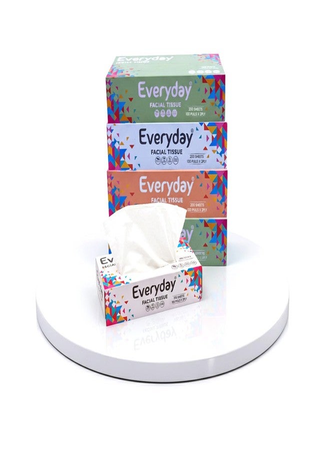Everyday Soft face tissue | 2 Ply virgin Face Tissue 100 Pulls/Box Pack of 5 | 100 Tissue/Box X 5 = 500 Tissues| For Car, House, makeup and more! - Image 1