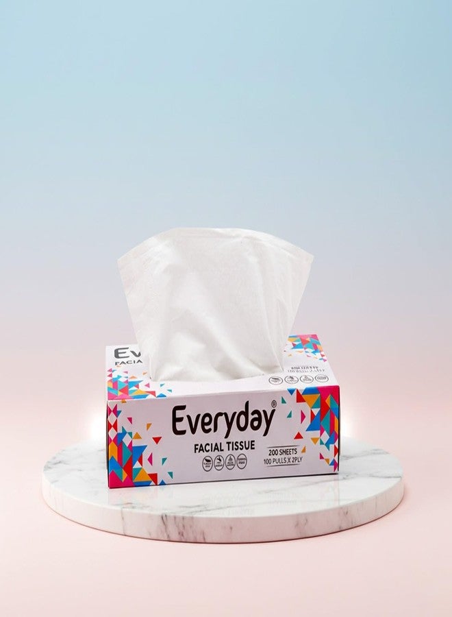 Everyday Soft face tissue | 2 Ply virgin Face Tissue 100 Pulls/Box Pack of 5 | 100 Tissue/Box X 5 = 500 Tissues| For Car, House, makeup and more! - Image 4