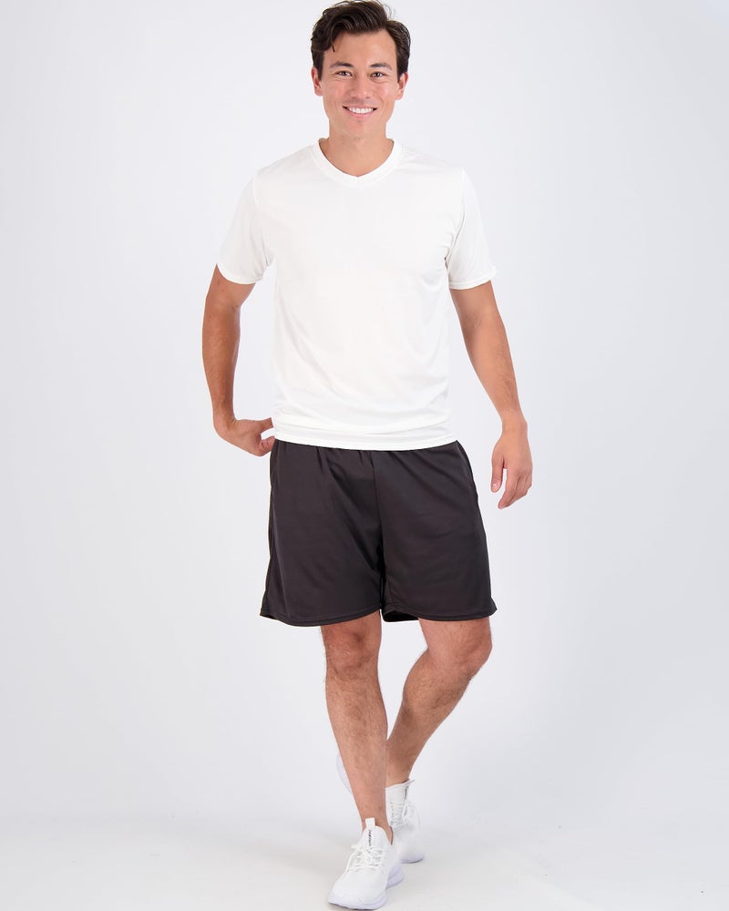 REALESSENTIALS Real Essentials Athletic V Neck Tshirt Shirts T-Shirts Men Quick Dry Fit Tops Dri Fit Short Sleeve Active Wear Training Exercise Fitness Workout Shirt Tee Tees Gym Sports Top, Set 8, L, Pack of 5 - Image 5