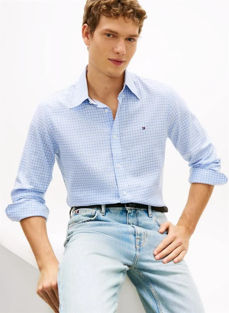 Tommy Hilfiger Blue Bell Multi Regular Fit Check Oxford Shirt for Men | Best Price UAE
