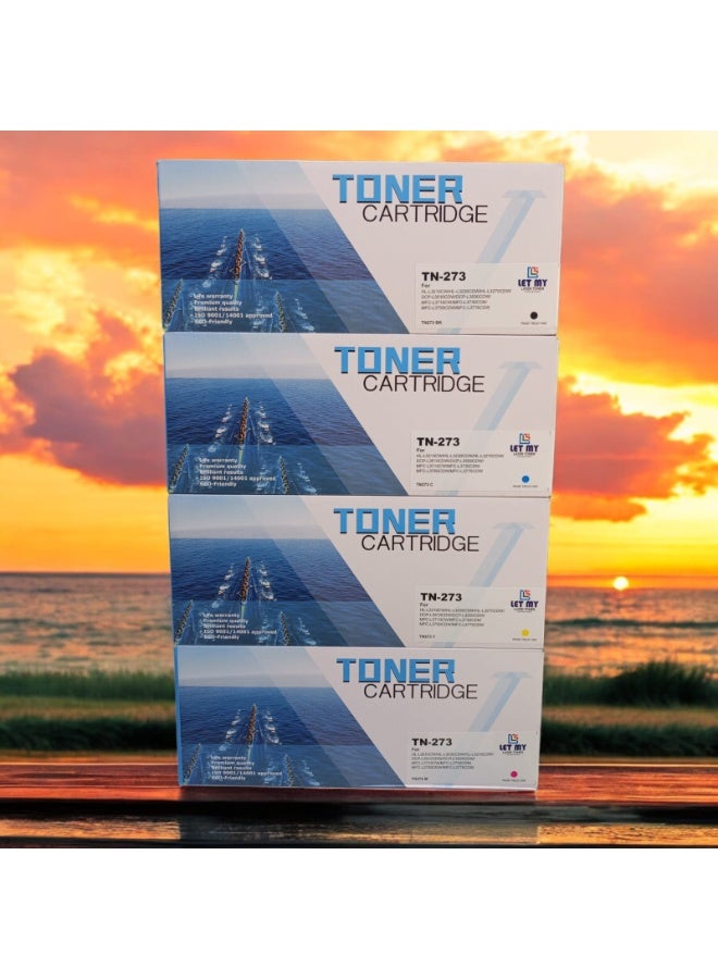 LET MY TN273 Toner Cartridges Replacement for Brother TN-273BK TN-273C TN-273M TN-273Y Color Toner Cartridge Set for MFC-L3750CDW DCP-L3510CDW DCP-L3551CDW Printers (Black/ Cyan / Magenta / Yellow) - Image 1