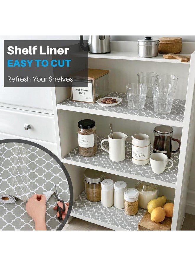 COAVAS Shelf Liner Drawer Liner Cabinet Liner Non-Slip, Textured Kitchen Cabinet Liners with Self-Grip, Easy Cut Thick Shelf Paper for Drawers, Wardrobes, Pantry & Countertops (Gray 12in X 10Ft) - Image 2
