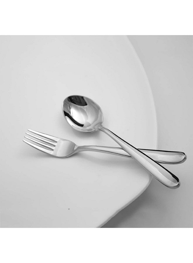 VANRA 2-Piece Children Flatware Set 18/10 Stainless Steel Child Set Tableware Set Silver Cutlery Set Silverware Dinner Utensils for Kids (Chrome Finished) (1 Fork + 1 Spoon) - Image 4