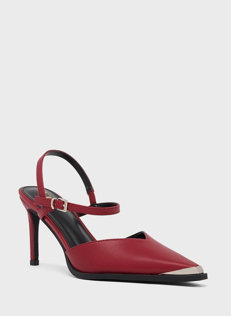 ايلا حذاء كعب عالٍ بحزام للكاحل مع لمسة معدنية - Image 2