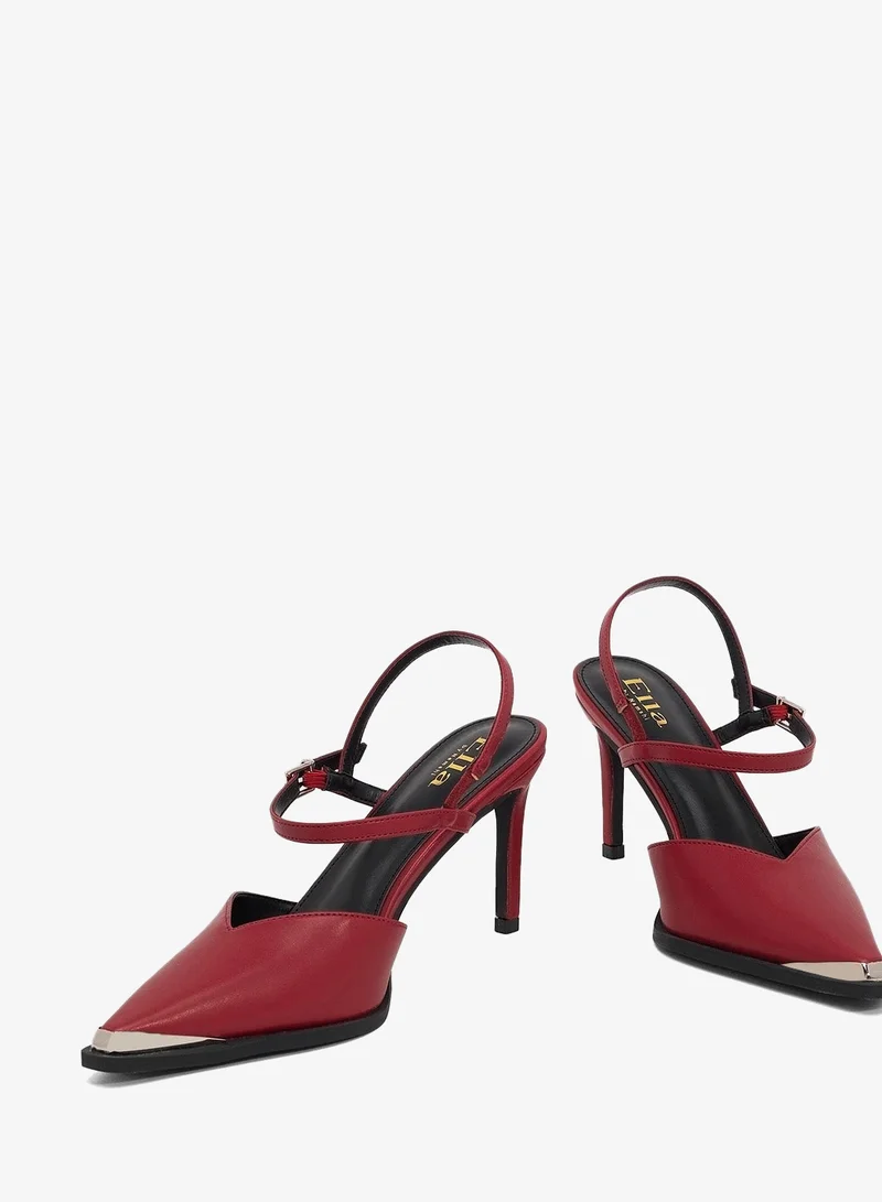ELLA  High Heel Ankle Strap Pump With Metallic Trim for Women | Best Price UAE