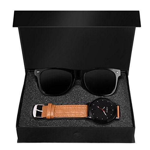 LORENZ Analogue Black Dial Men's Watch & Sunglasses Combo - CM-1061SN - Image 1