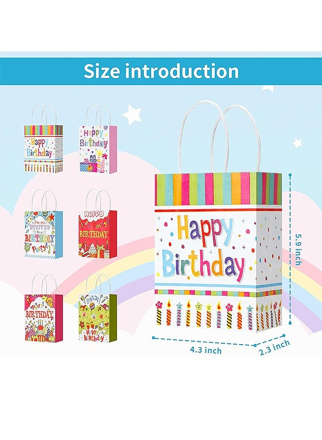 Generic 6 Pcs Birthday Gift Bag, Paper Tote Candy Bags, Birthday Party Supplies Decorations - Image 2