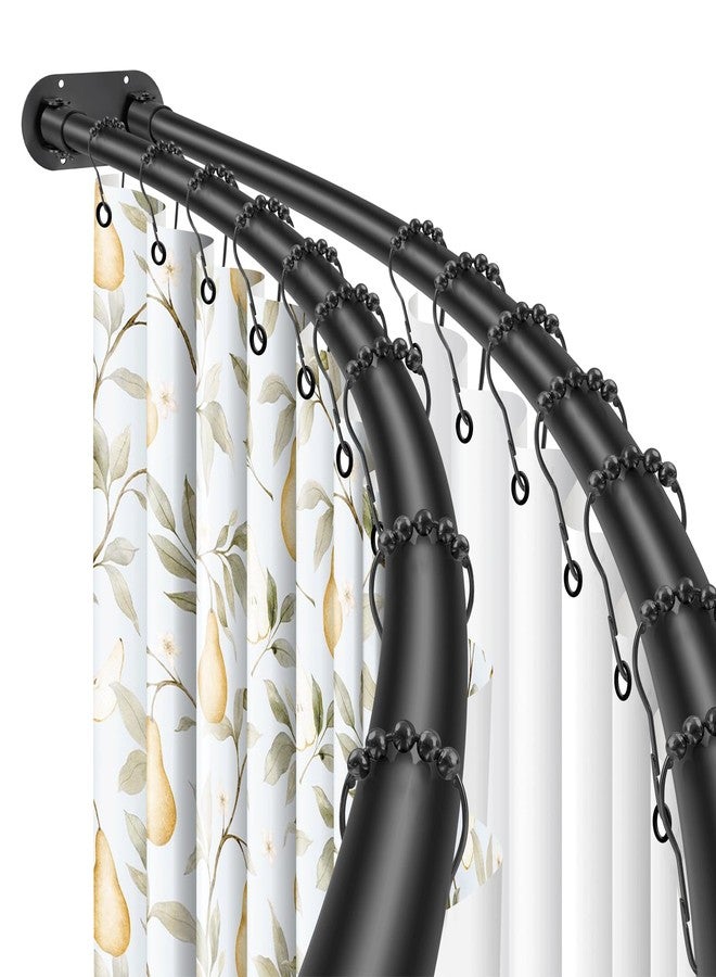 Anndason Double Curved Shower Curtain Rod 42 to 72 Inches Elegant Double Shower Curtain Rod Adjustable Wall Mounted Double Shower Curtain Pole for Bathroom (Black, 42 to 72") - Image 1