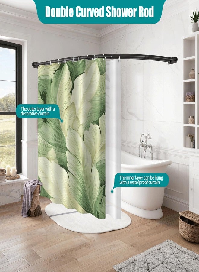 Anndason Double Curved Shower Curtain Rod 42 to 72 Inches Elegant Double Shower Curtain Rod Adjustable Wall Mounted Double Shower Curtain Pole for Bathroom (Black, 42 to 72") - Image 4