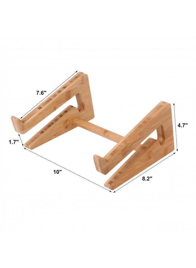 Nuvograin Laptop Stand, Wooden Vertical Laptop Stand for Desk, Bamboo Laptop Stand Compatible with MacBook Air Pro/Dell XPS/Surface pro/HP/Pixelbook/Lenovo, More Laptops 13-15.6inch - Image 1