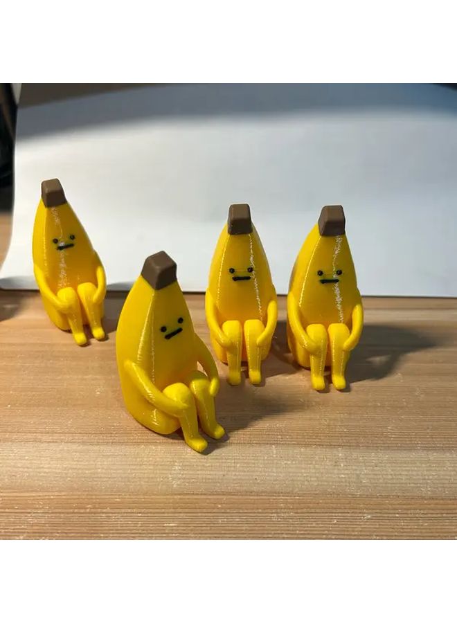 3pcs Cute Banana Figurines With Expressive Eyes For Home Office Holiday Decor - Image 5