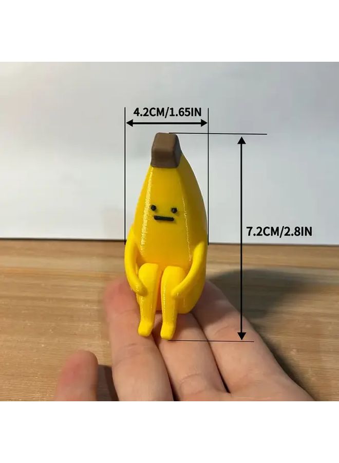 3pcs Cute Banana Figurines With Expressive Eyes For Home Office Holiday Decor - Image 3