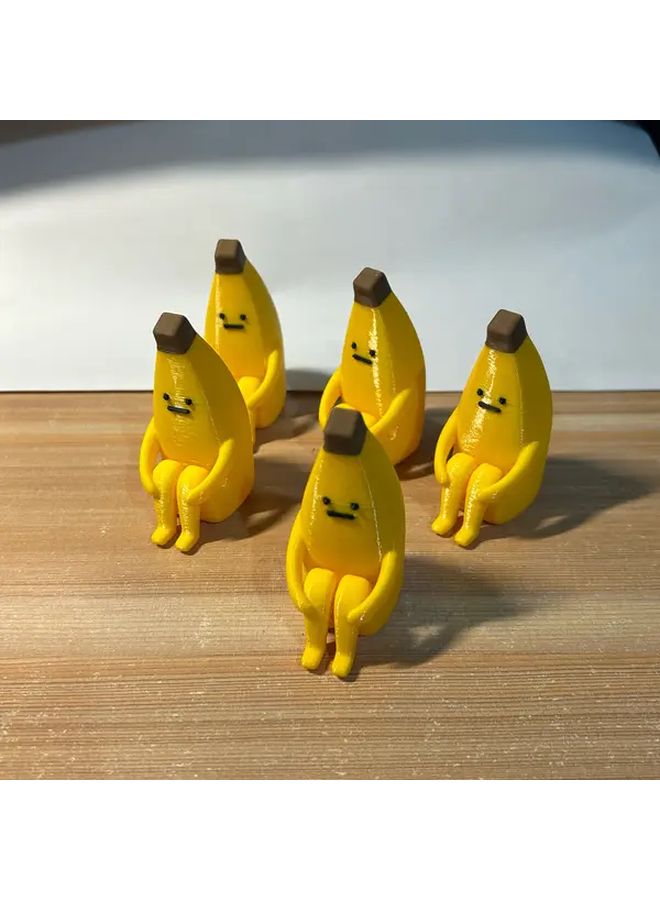 3pcs Cute Banana Figurines With Expressive Eyes For Home Office Holiday Decor - Image 4
