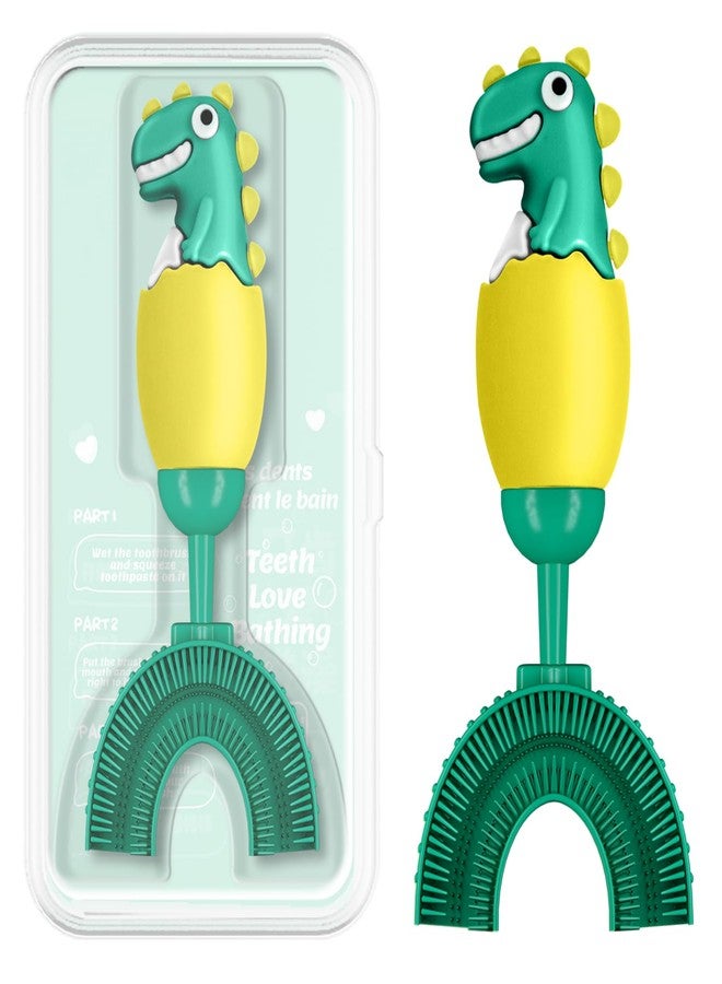 ZMRZ U-Shaped Toothbrush for Kids Ages 2-7， Soft Food-Grade Silicone for Sensitive Gums， 360° Teeth Cleaning Design，Training & Travel-Friendly Toddlers' Toothbrush (Yellow) - Image 1