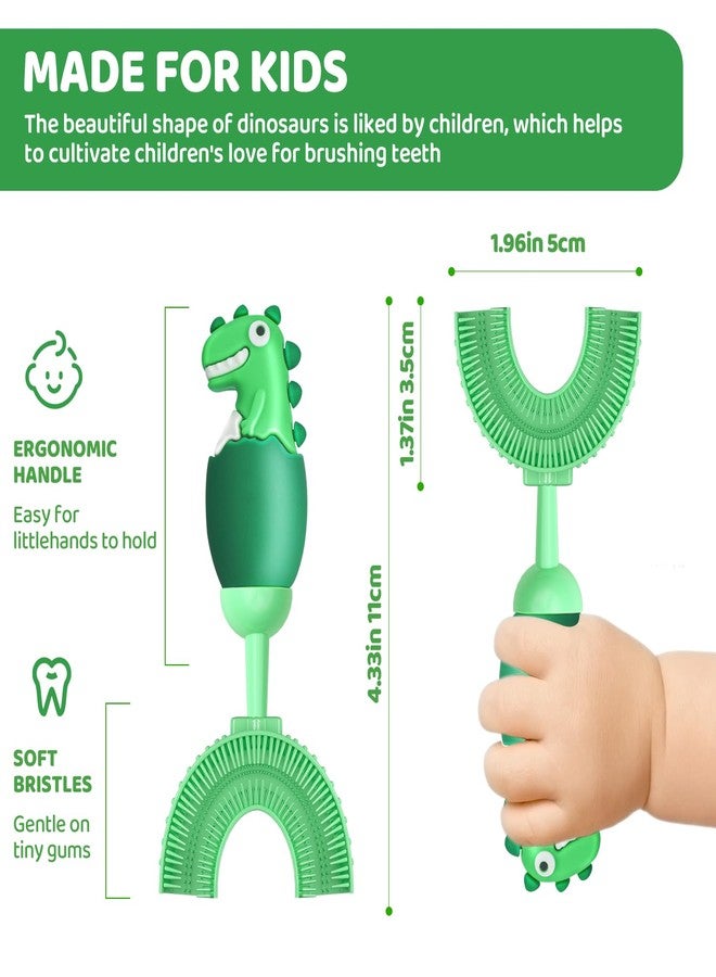 ZMRZ U-Shaped Toothbrush for Kids Ages 2-7， Soft Food-Grade Silicone for Sensitive Gums， 360° Teeth Cleaning Design，Training & Travel-Friendly Toddlers' Toothbrush (Yellow) - Image 4