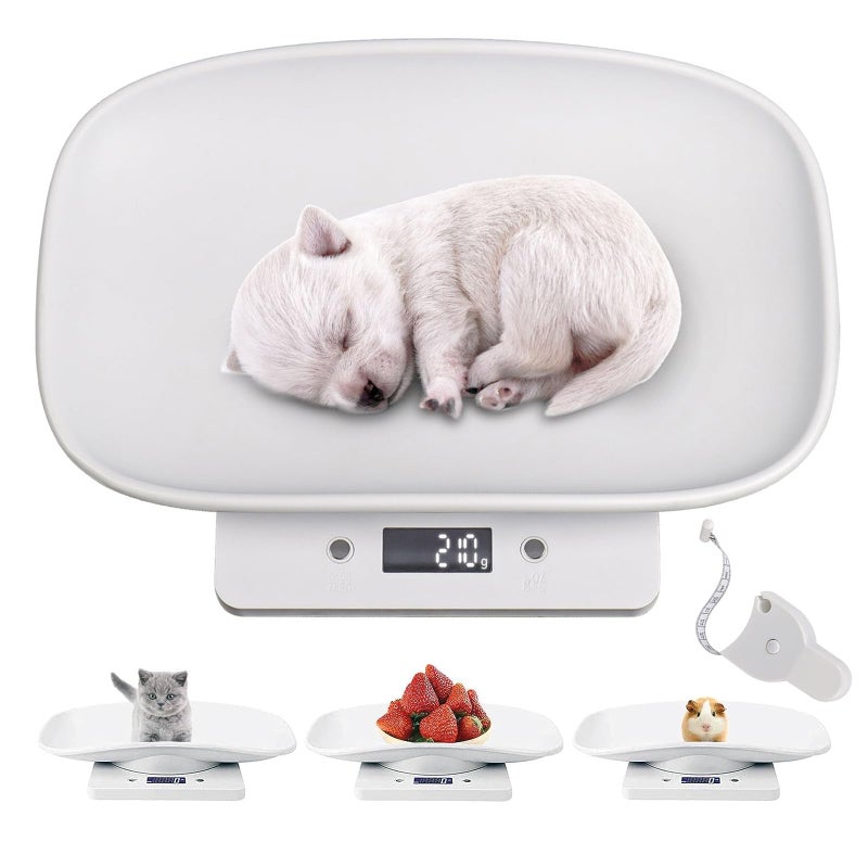 Digital Small Animals Scales for Weighing with Tape Measure Puppy Whelping Scale Weigh Your Kitten Rabbit with High Precision Multifunction Electronic Baby Scales for Small Dogs Cats Crawl Pet