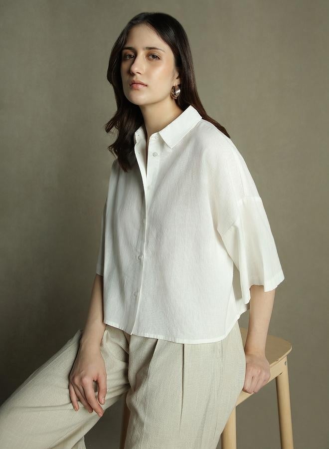 Dennis Lingo Relaxed Fit White Top – Elegant and Comfortable - Image 1