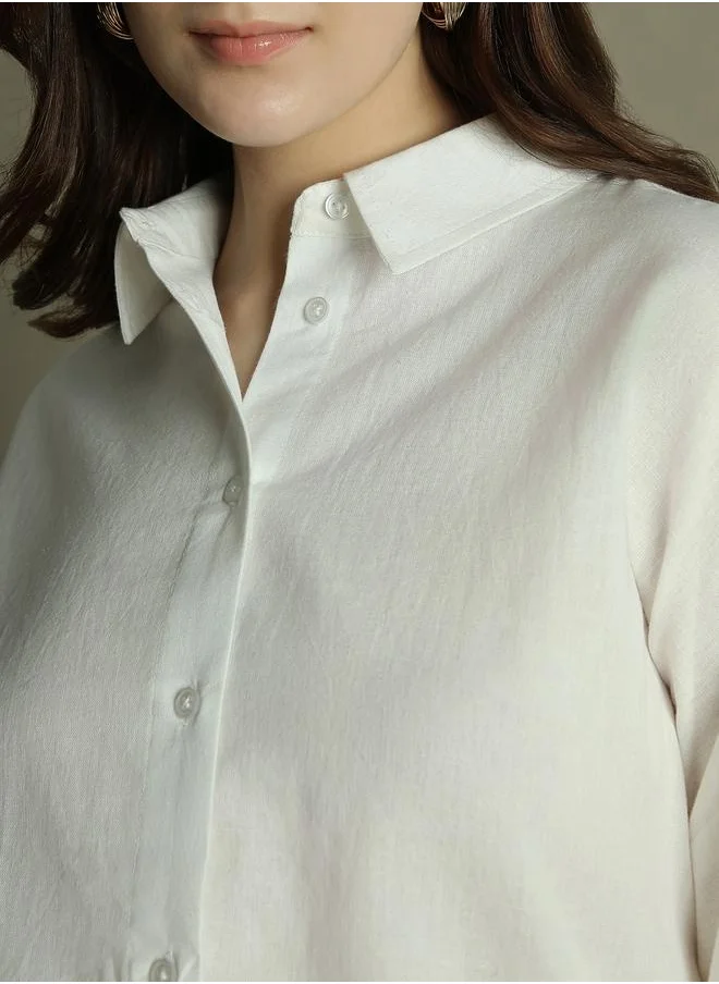 Dennis Lingo Relaxed Fit White Top – Elegant and Comfortable