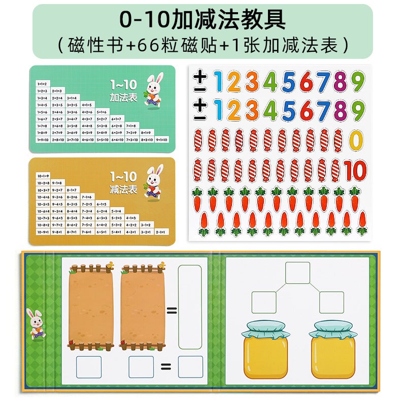 Children'S Ten-Grid Array Mathematics Addition And Subtraction Teaching Aids Digital Decomposition Kindergarten Math Enlightenment Educational Toy Artifact - Image 1