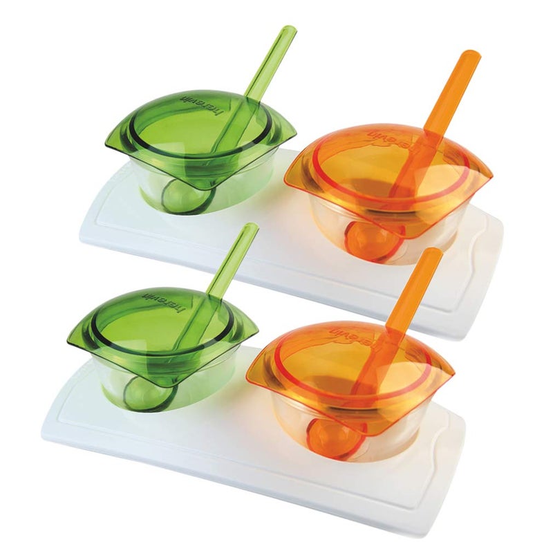 Herevin Imperia Snacks Serving Set with Spoon and Cover, 4-Pieces, Color may vary - Image 1