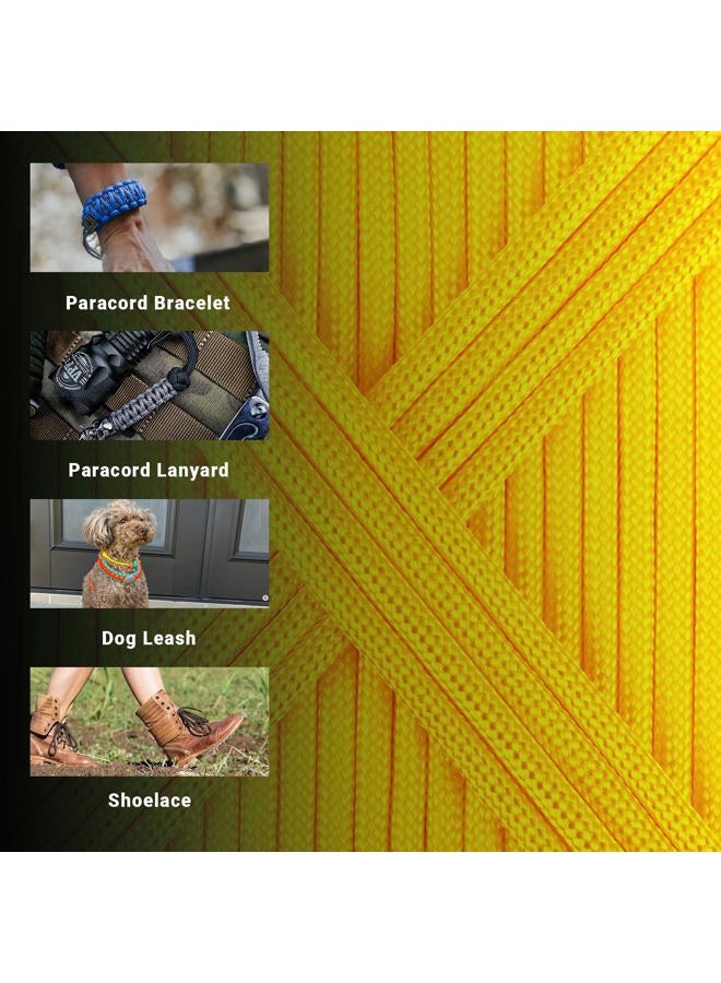 WEREWOLVES Paracord Rope, 7 Strand Type III Parachute Cord 4mm 100ft / 200ft for Crafting, DIY Projects, Survival Bracelets (Yellow, 100 ft) - Image 3