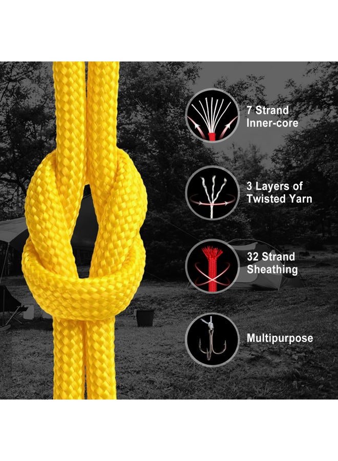 WEREWOLVES Paracord Rope, 7 Strand Type III Parachute Cord 4mm 100ft / 200ft for Crafting, DIY Projects, Survival Bracelets (Yellow, 100 ft) - Image 2