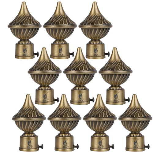 JKC Antique Rajawadi Look Curtain Brackets - Elegant Curtain Knobs, Curtain Rod End Cap, Curtain Knob Set, Package of 10 Pcs, Antique Color, Perfect for Enhancing Your Home Decor - Image 1
