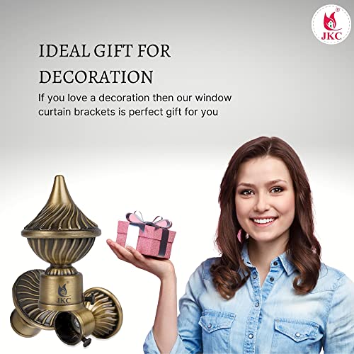 JKC Antique Rajawadi Look Curtain Brackets - Elegant Curtain Knobs, Curtain Rod End Cap, Curtain Knob Set, Package of 10 Pcs, Antique Color, Perfect for Enhancing Your Home Decor - Image 5