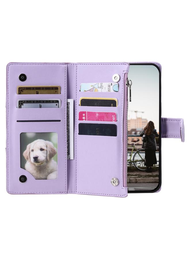 Green Tiger Case For Google Pixel 9 Pro XL Glitter Lattice Zipper Wallet Leather Phone Case - Image 4