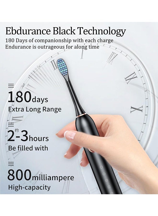 Generic Electric Toothbrush, Sonic Toothbrush with Storage Box and 8 Brush Heads Ultra Sonic Motor 6 Modes, Rechargeable, IPX7 Waterproof, Electric Toothbrush for Adults and Teenagers  - Image 2