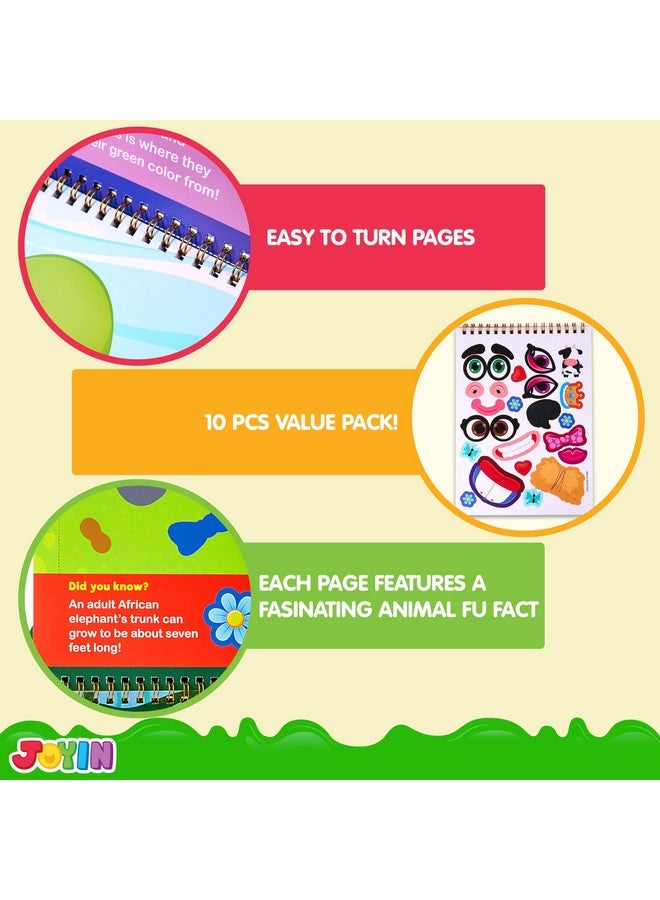 JOYIN Make-a-Face Reusable Sticker Books 3-Pack (Safari, Farm, Sea Animals) - On The Go Travel Toys Activity Pad for Kids Ages 4-8(30 Scenes) - Image 3