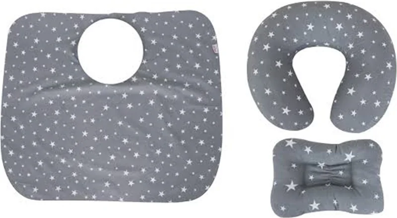Sevi Bebe Sevi Baby Breastfeeding Set 3-Piece Gray Star