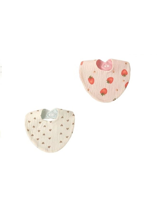 2pcs Water Absorbent Cotton Baby Bibs Infant Bibs Beautiful Pattern Newborn Bibs Water Absorption Bibs for Newborns to 3 Years - Image 1