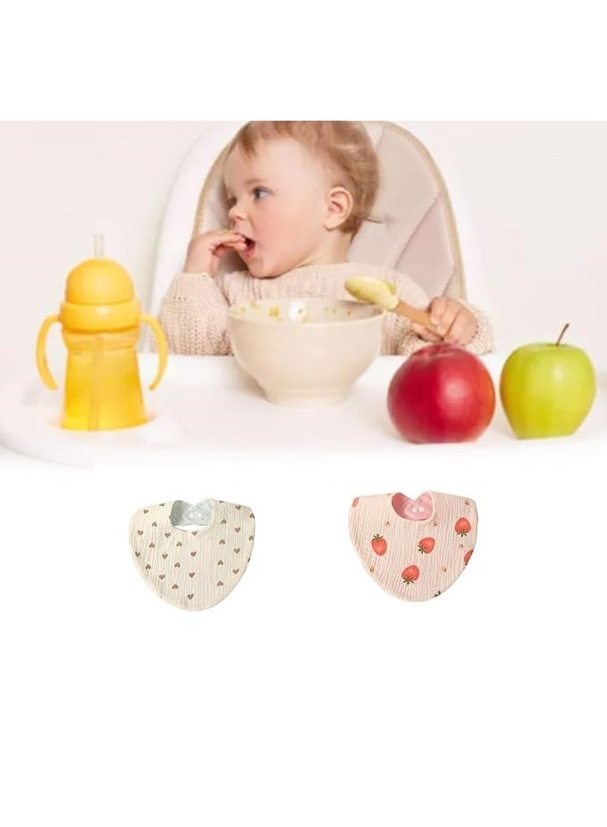 2pcs Water Absorbent Cotton Baby Bibs Infant Bibs Beautiful Pattern Newborn Bibs Water Absorption Bibs for Newborns to 3 Years - Image 3