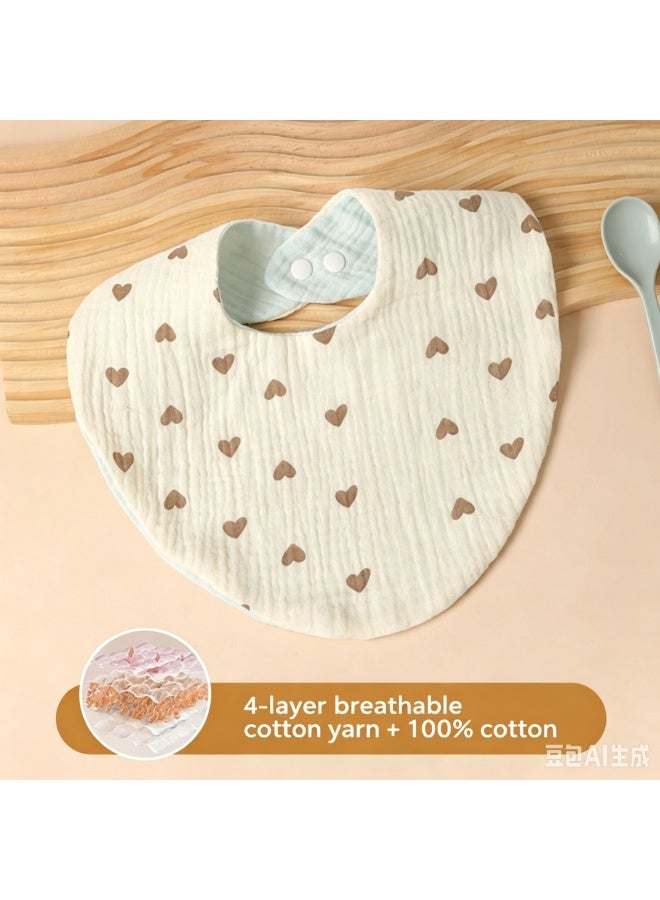 2pcs Water Absorbent Cotton Baby Bibs Infant Bibs Beautiful Pattern Newborn Bibs Water Absorption Bibs for Newborns to 3 Years - Image 4