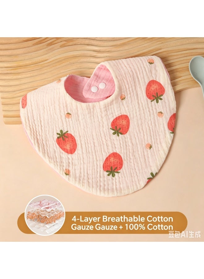2pcs Water Absorbent Cotton Baby Bibs Infant Bibs Beautiful Pattern Newborn Bibs Water Absorption Bibs for Newborns to 3 Years - Image 5